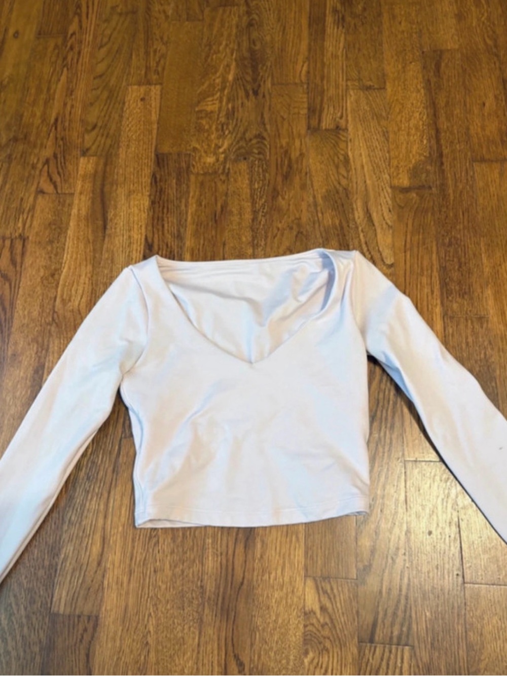 Gilly Hicks Light Pink V-Neck Long Sleeve Crop Top